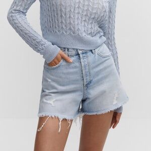 Mango Straight Frayed Hem Denim Shorts Bundle